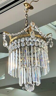 Antique Crystal Chandelier Stunning Old Excellent Quality