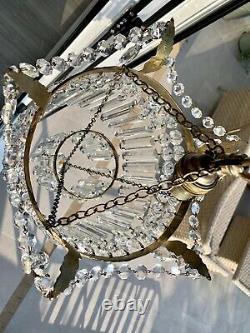 Antique Crystal Chandelier Stunning Old Excellent Quality