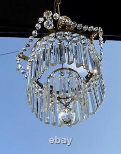 Antique Crystal Chandelier Stunning Old Excellent Quality