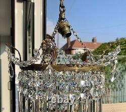 Antique Crystal Chandelier Stunning Old Excellent Quality