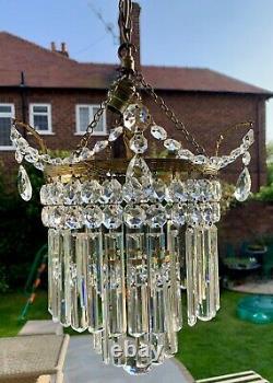 Antique Crystal Chandelier Stunning Old Excellent Quality