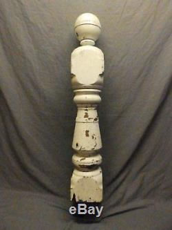 Antique Decorative Turned Wood Pine Newel Post Old Vtg Staircase 45x7 656-17P
