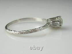 Antique Diamond Engagement Ring Solitaire Art Deco Platinum Old European Cut