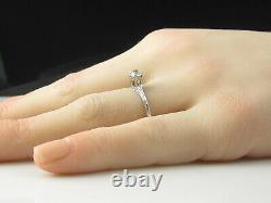 Antique Diamond Engagement Ring Solitaire Art Deco Platinum Old European Cut