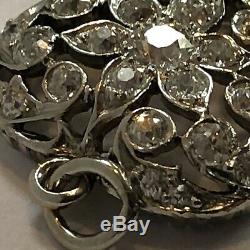 Antique Diamond Heart Pendant with Old European Cut Diamonds Platinum & Gold