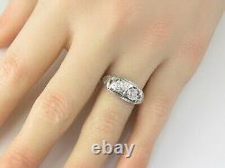 Antique Diamond Ring Vintage Art Deco Double Old Mine Toi et Moi 18K 14K