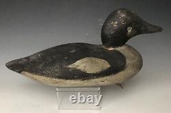 Antique Duck Decoy c. 1915 Mason Goldeneye Drake, Glass Eye Model with Old Repaint