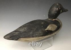 Antique Duck Decoy c. 1915 Mason Goldeneye Drake, Glass Eye Model with Old Repaint