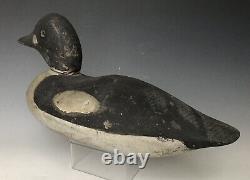 Antique Duck Decoy c. 1915 Mason Goldeneye Drake, Glass Eye Model with Old Repaint