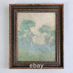 Antique Early American Old Tonalist Landscape Art Deco Atmospheric Oil Painting