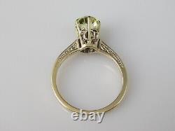 Antique Engagement Ring 14K Yellow Gold Vintage Lab Created Old European Cut