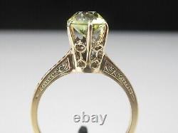 Antique Engagement Ring 14K Yellow Gold Vintage Lab Created Old European Cut