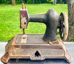Antique German Small Sewing Machine Childs 11x7x7 8lbs Vintage Unique Old