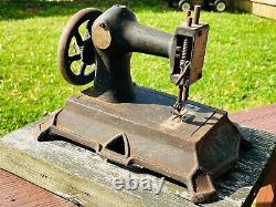 Antique German Small Sewing Machine Childs 11x7x7 8lbs Vintage Unique Old