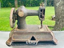 Antique German Small Sewing Machine Childs 11x7x7 8lbs Vintage Unique Old