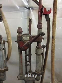 Antique Gilbert & Barker T-6 model 3 Self Measuring Gas Pumps Vintage Old