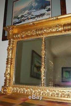 Antique Gilded Empire Art Nouveau Old Victorian Vintage 19 Century Glass Mirror
