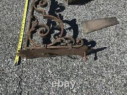 Antique Gothic Chandelier Ceiling Porch light Castle Glass Old Vtg wild look