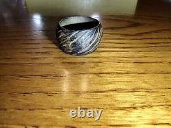 Antique Hand Carved Wooden Ring with Pop Engraving 100+ Years Old