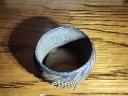 Antique Hand Carved Wooden Ring with Pop Engraving 100+ Years Old