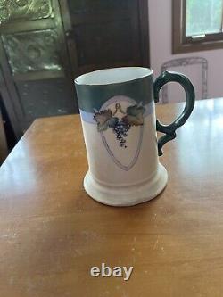 Antique M Z Austria Tankard with Grape Design 5 X 4.5. Over 100 Years Old