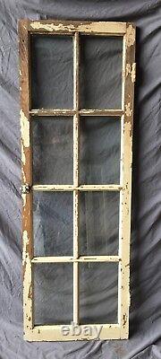 Antique Oak 8 Lite Casement Window Cabinet Old Shabby Vintage Chic 22X64 322-18C