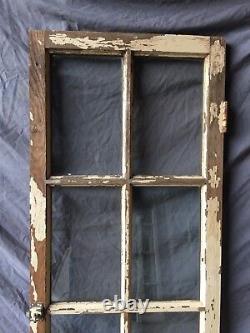 Antique Oak 8 Lite Casement Window Cabinet Old Shabby Vintage Chic 22X64 322-18C