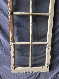 Antique Oak 8 Lite Casement Window Cabinet Old Shabby Vintage Chic 22X64 322-18C