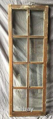 Antique Oak 8 Lite Casement Window Cabinet Old Shabby Vintage Chic 22X64 322-18C