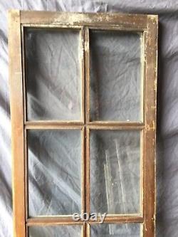 Antique Oak 8 Lite Casement Window Cabinet Old Shabby Vintage Chic 22X64 322-18C