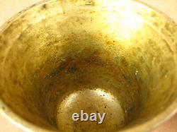 Antique Old Brass Mortar Pestle Pharmacy Apothecary Medicine Patina Dated 1949