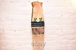 Antique Old Cheyenne Native American Indian Beaded Pipe Bag 26 long Vintage