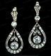 Antique Old Design 2Ct Diamond Vintage Drop Dangle Earrings 14k Yellow Gold Over