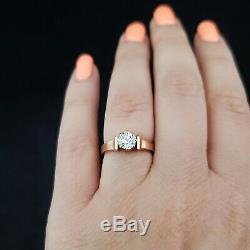 Antique Old European Cut Diamond 14k Yellow Gold Engagement Ring Engraved 1887