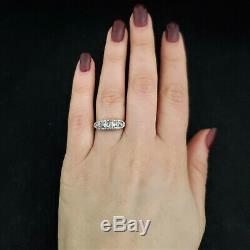 Antique Old European Cut Diamond 18k Gold Five Stone Band Ring Anniversary Gift