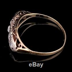 Antique Old European Cut Diamond 18k Gold Five Stone Band Ring Anniversary Gift