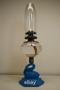 Antique Old Kerosene Oil Atterbury Boston Sandwich Glass Victorian Eapg Lamp