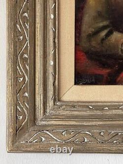 Antique Old Master Jewish Rabbi Portrait Impressionist Oil Painting Vintage 1920