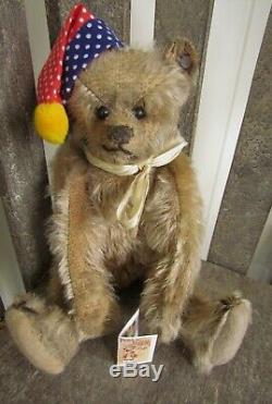 Antique Old Mohair Steiff Teddy Bear Ff Button Rare 8 Inches