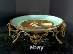 Antique Old Paris Porcelain & Bronze Centerpiece, Eros & Psique, 13 wide