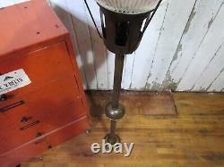 Antique Old Vintage Art Deco Fixture Ceiling Brass Hanging Light Glass Rod Lamp