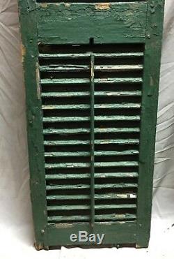 Antique Pair Arched Dome Top Wood Louvered Window Shutters 15X54 Old Vtg 22-19C