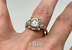 Antique Platinum Art Deco Old Mine Cut 2.29 CTW Diamond Engagement Ring