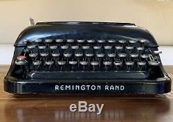Antique Remington Rand 5 Portable Typewriter + Hard Carry Case Old Vintage Type