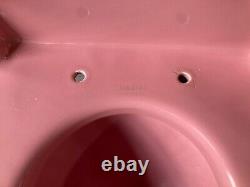 Antique Rose Du Berry Pink Low Boy Deco 1 Piece Toilet Old Vtg Standard 174-22E