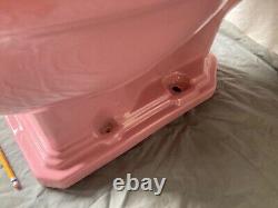 Antique Rose Du Berry Pink Low Boy Deco 1 Piece Toilet Old Vtg Standard 174-22E