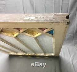 Antique Stained Florentine Privacy Glass Window Cottage Chic Vtg Old 437-17E