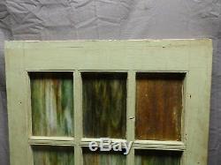 Antique Stained Slag Glass 15 Lite Window Door 64x28 Shabby Old Vtg Chic 531-18P