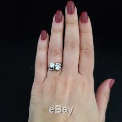 Antique Toi at Moi Ring Old European & Rose Cut Diamonds Platinum Engagement