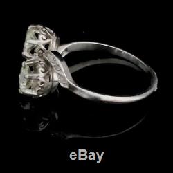 Antique Toi at Moi Ring Old European & Rose Cut Diamonds Platinum Engagement